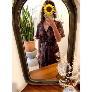 Vintage 90s Floral Print Maxi Dress